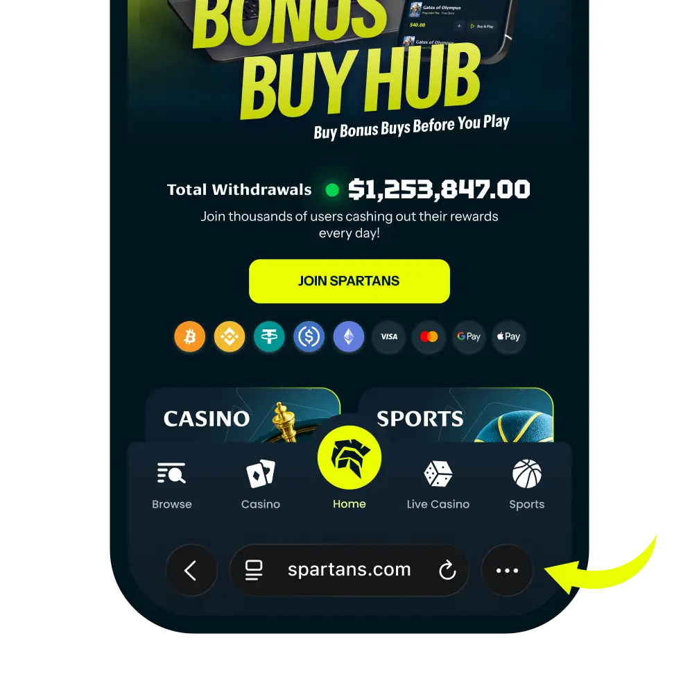 Open Spartans.com in Safari